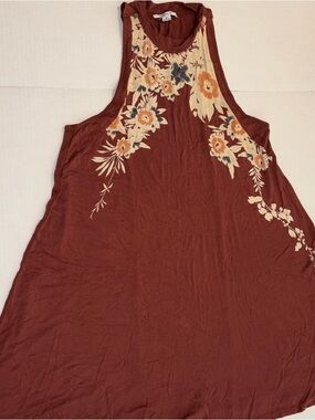 O'Neill Rust Floral Racerback Dress Size Medium